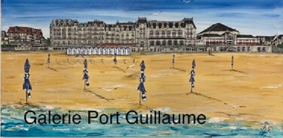 Tableau Cabourg Grand Hotel parasols galerie normandie
